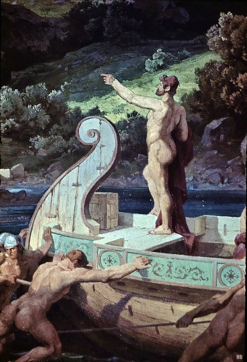The Odyssey - Departure from the land of the Cyclops. 1859-83. Friedrich Preller