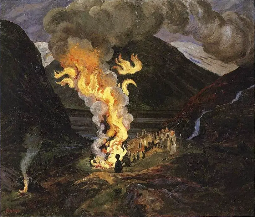 Johannisabend-Feuermalerei-Astrup_Jonsokbål-PUBLIC-DOMAIN