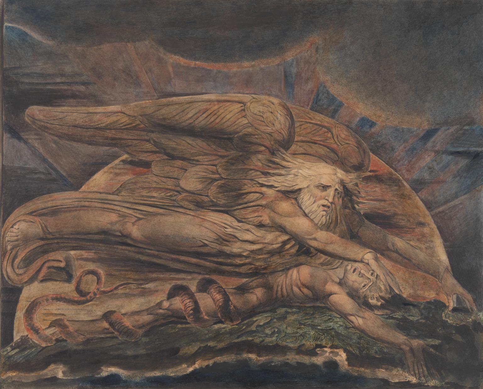 Elohim Creating Adam 1795-c. 1805 by William Blake 1757-1827