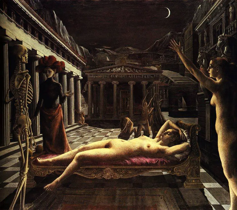 Paul Delvaux, Schlafende Venus, 1944