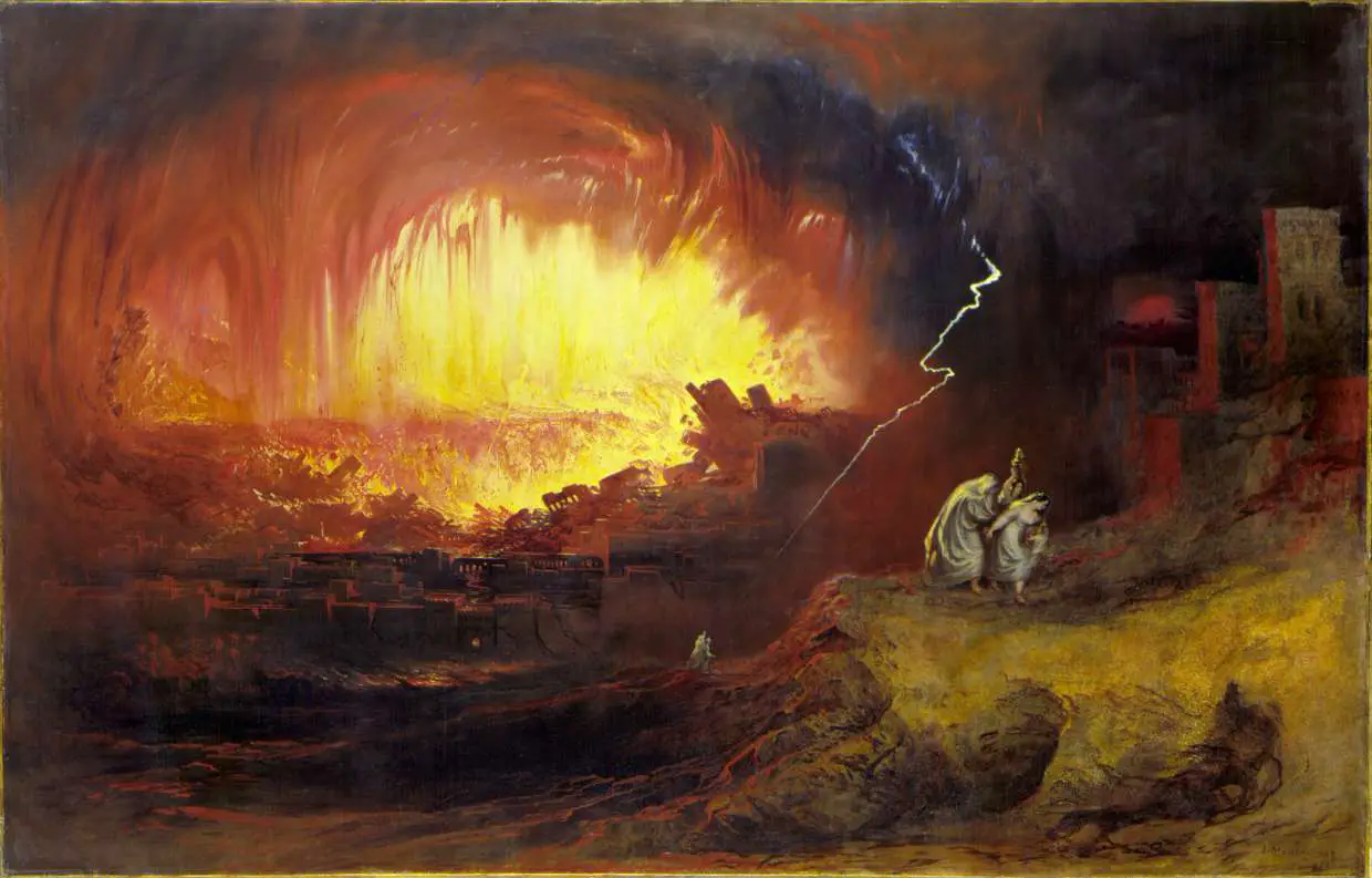 La-destruction-de-Sodome-et-Gomorrhe-peinture-de-John-Martin-1852-à l'échelle